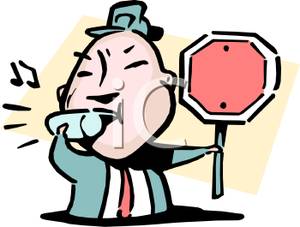 300x227 Image A Man With A Stop Sign Blowing A Whistle