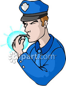 233x300 Police Officer Blowing A Whistle Royalty Free Clipart Picture