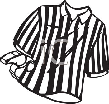 350x334 Black And White Striped Referee Shirt And Whistle