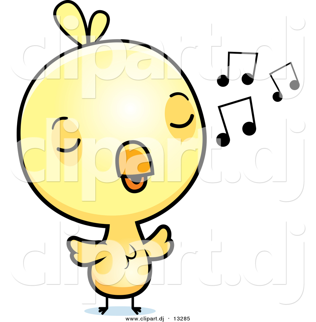 1024x1044 Cartoon Vector Clipart Of A Cute Yellow Chick Whistling By Cory