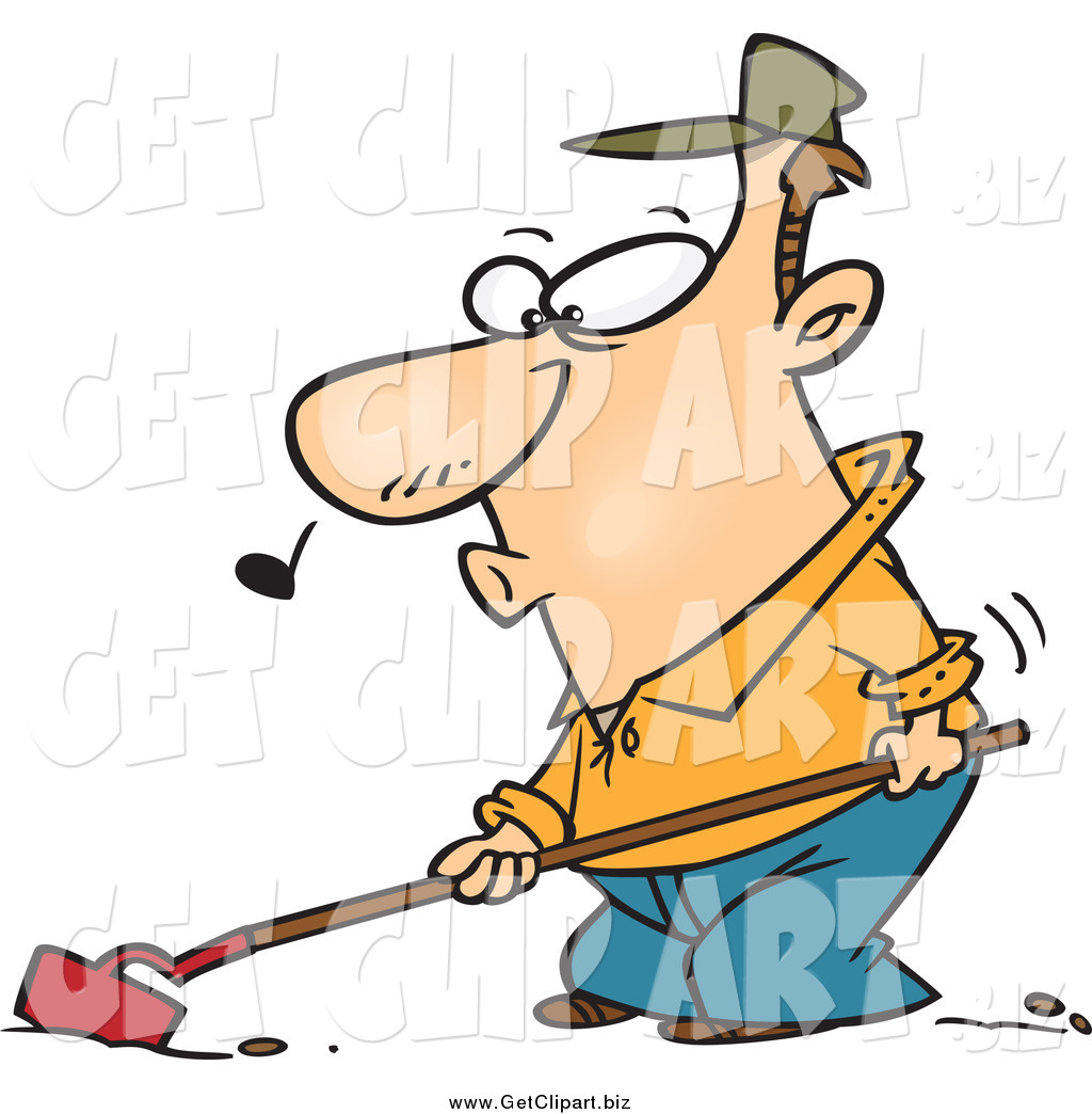 1024x1044 Clip Art Of A Cartoon Farmer Whistling And Cultivating By Toonaday
