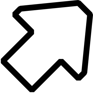 300x300 Black White Up Right Arrow Clip Art