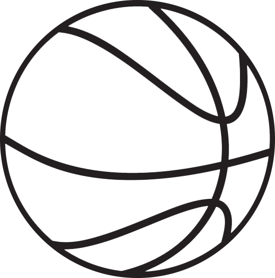 550x555 Black White Basketball Clipart Free
