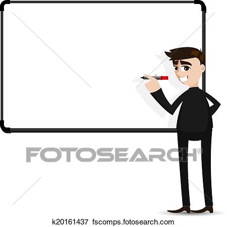 450x450 Clip Art Of Cartoon Businessman Writing Whiteboard K20161437