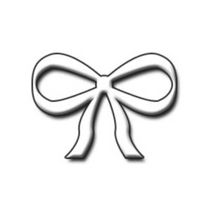 300x300 Clipart Graphic Of A White 3d Bow