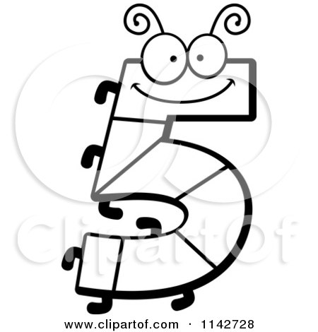 450x470 Cartoon Clipart Of A Black And White Bug Number 5