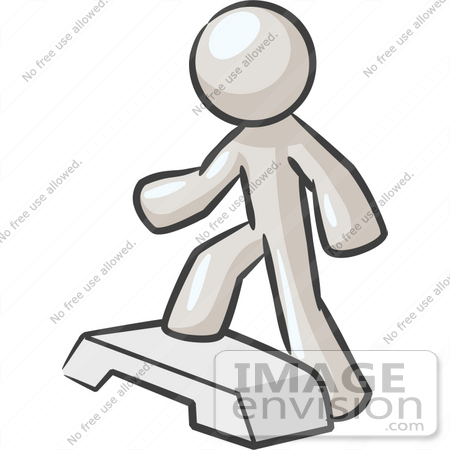 450x450 Clip Art Graphic Of A White Guy Character Doing Step Exercises