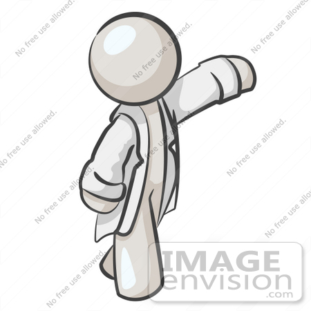 450x450 Clip Art Graphic Of A White Guy Character In A Lab Coat, Waving