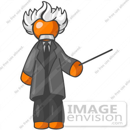 450x450 Clip Art Graphic Of An Orange Guy Albert Einstein Character