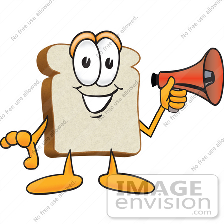 450x450 Clip Art Graphic Of A White Bread Slice Mascot Character Preparing