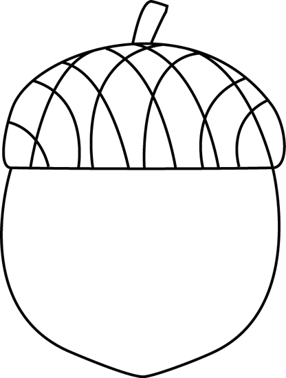 416x550 Black And White Acorn Clip Art