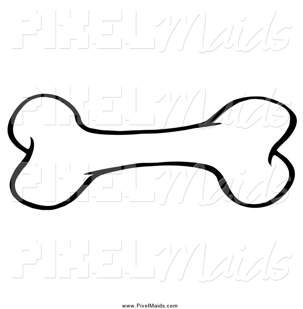 1024x1044 Clipart Of A Black And White Dog Bone By Hit Toon