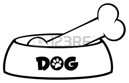 450x290 Dog Bone Cartoon Simple Drawing Design With Ribbon And Bow