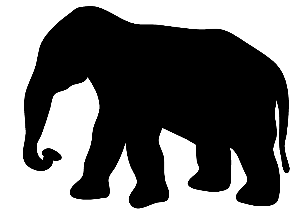 1024x736 Elephant Black And White Elephant Silhouette Clip Art Many