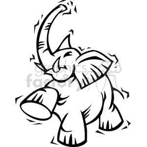300x300 Royalty Free Republican Black And White Elephant Clip Art 385631