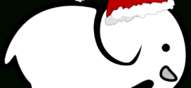 272x125 White Elephant With Santa Hat Clip Art