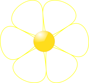 300x282 White Flower Yellow Middle Clip Art