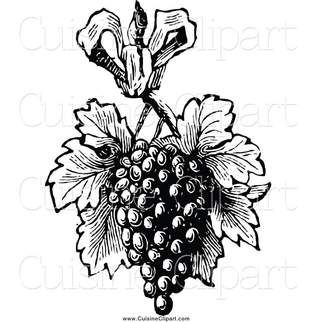 1024x1044 Cuisine Clipart Of A Grapes With Leaves