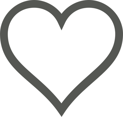 500x478 White Heart With Thick Brown Border Vector Clip Art Public