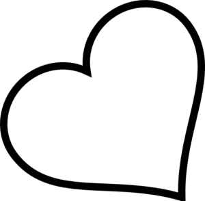 300x294 Black Heart Tilted Clip Art
