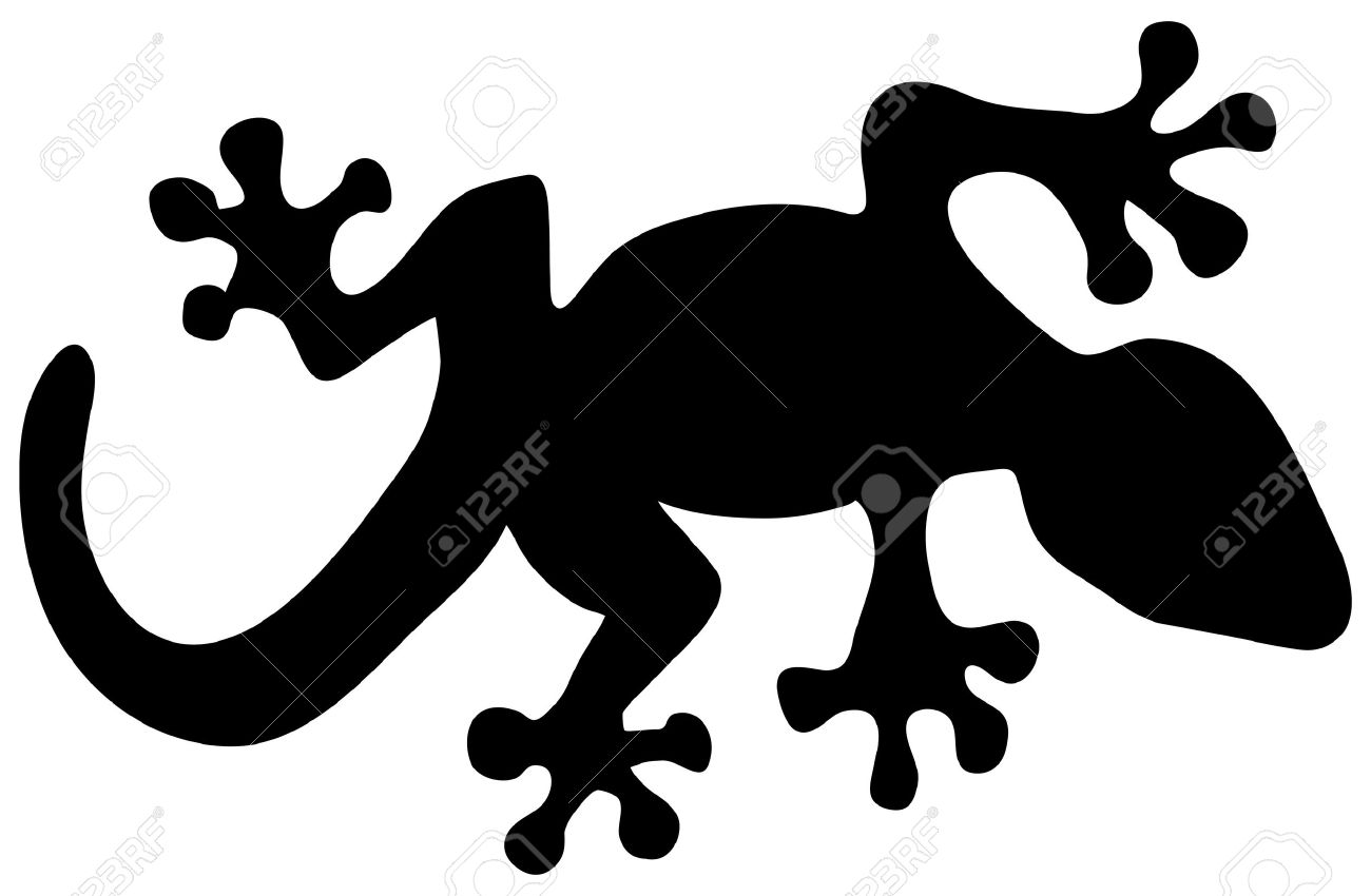 1300x850 Black Clipart Gecko