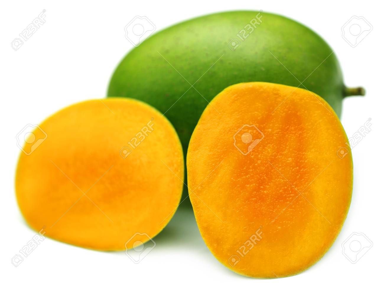 1300x977 Juicy Langra Mangoes Over White Background Stock Photo, Picture