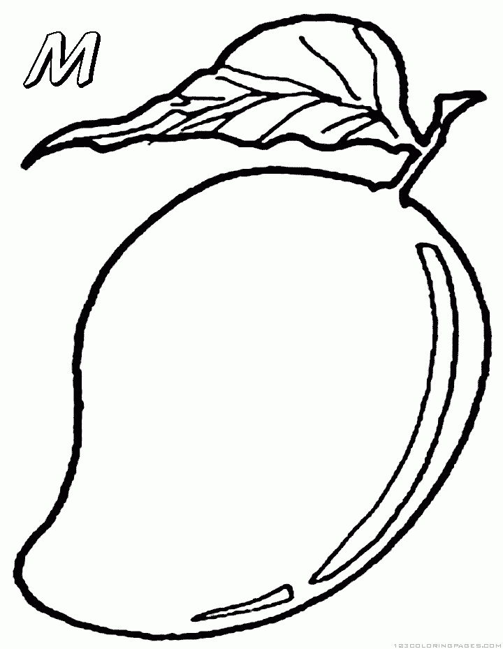 720x930 Mango Clipart Colouring Page