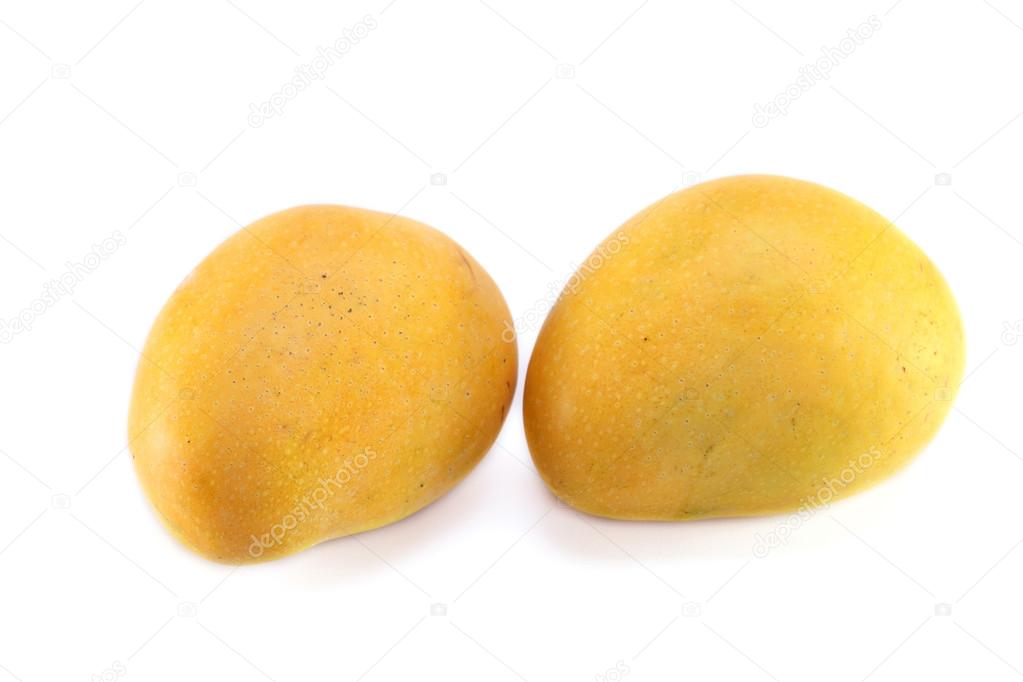 1023x682 Ripe Mangoes Isolated On White Stock Photo Qpicimages