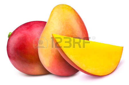450x299 Two Mangoes With Slice Isolated On White Background, With Clipping