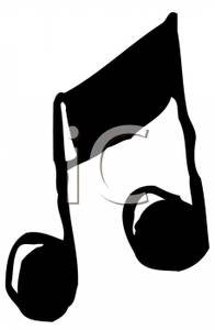 196x300 Black And White Music Note Clipart Image