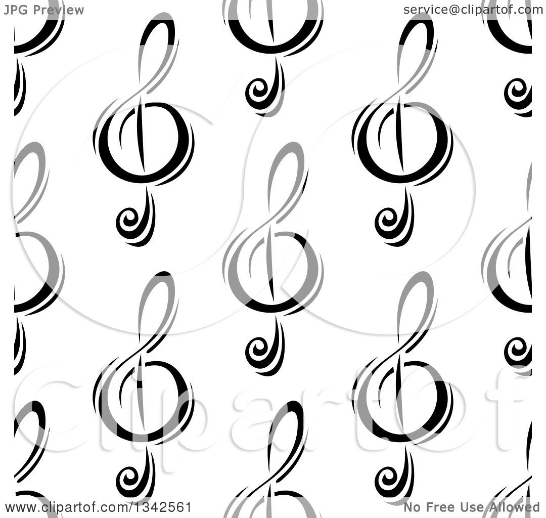 1080x1024 Clipart Of A Seamless Background Pattern Of Black And White Music