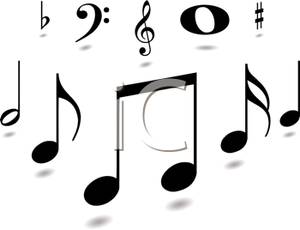 300x230 Music Notes Clipart Black And White