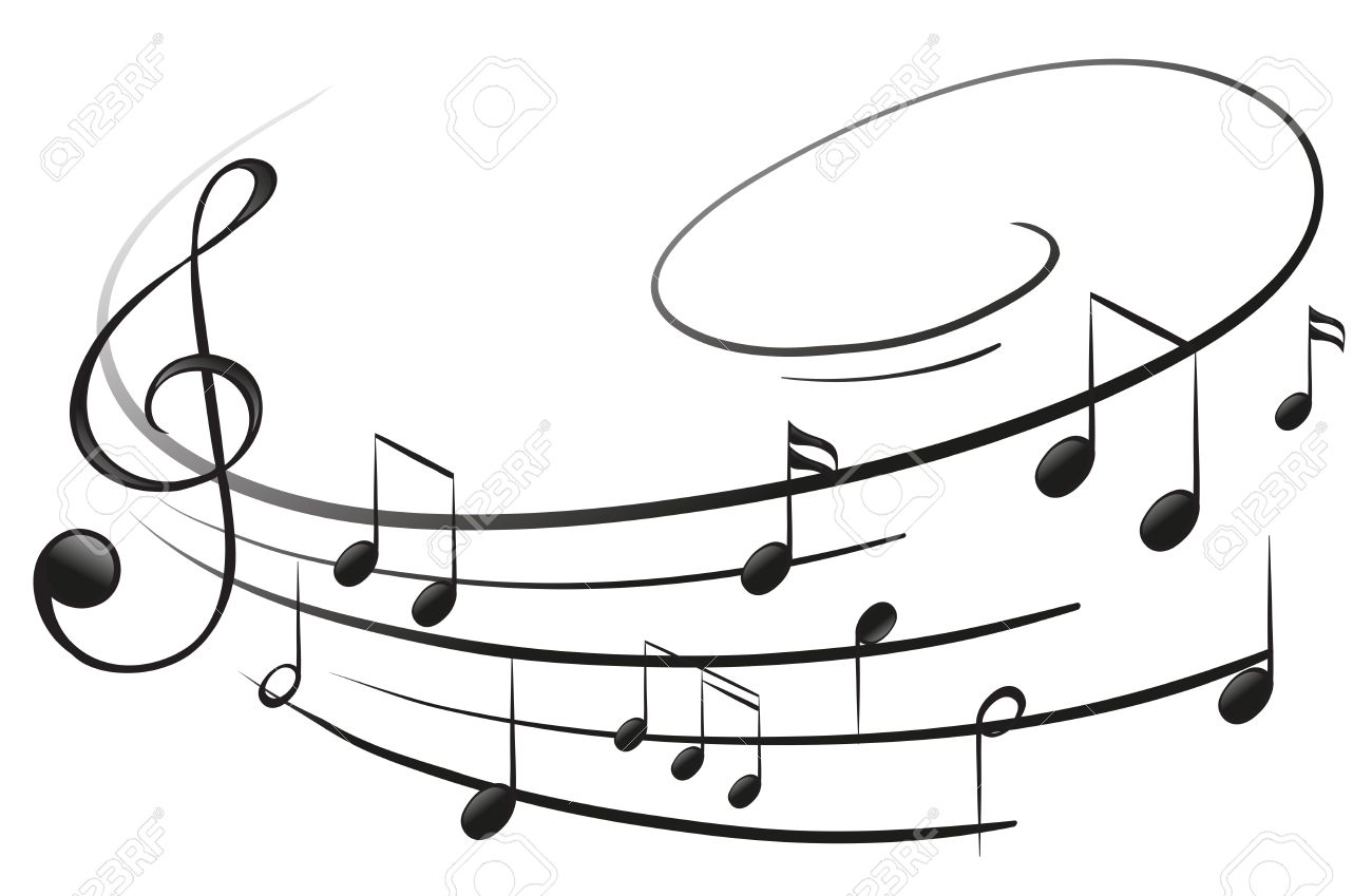 1300x849 Illustration Of The Musical Notes With The G Clef On A White