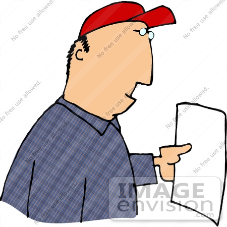 450x450 Caucasian Man Holding A Blank Piece Of White Paper Clipart