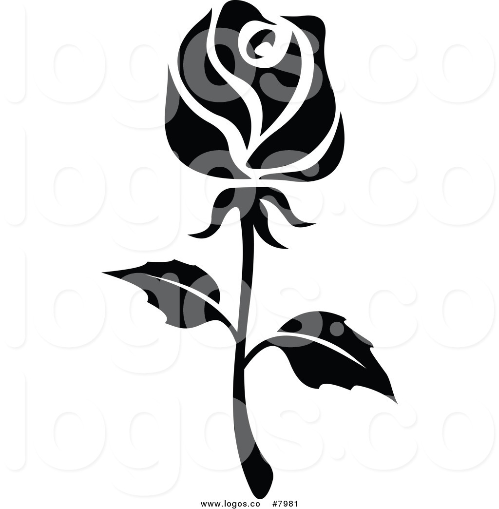 1024x1044 Royalty Free Clip Art Vector Logo Of A Black And White Rose By