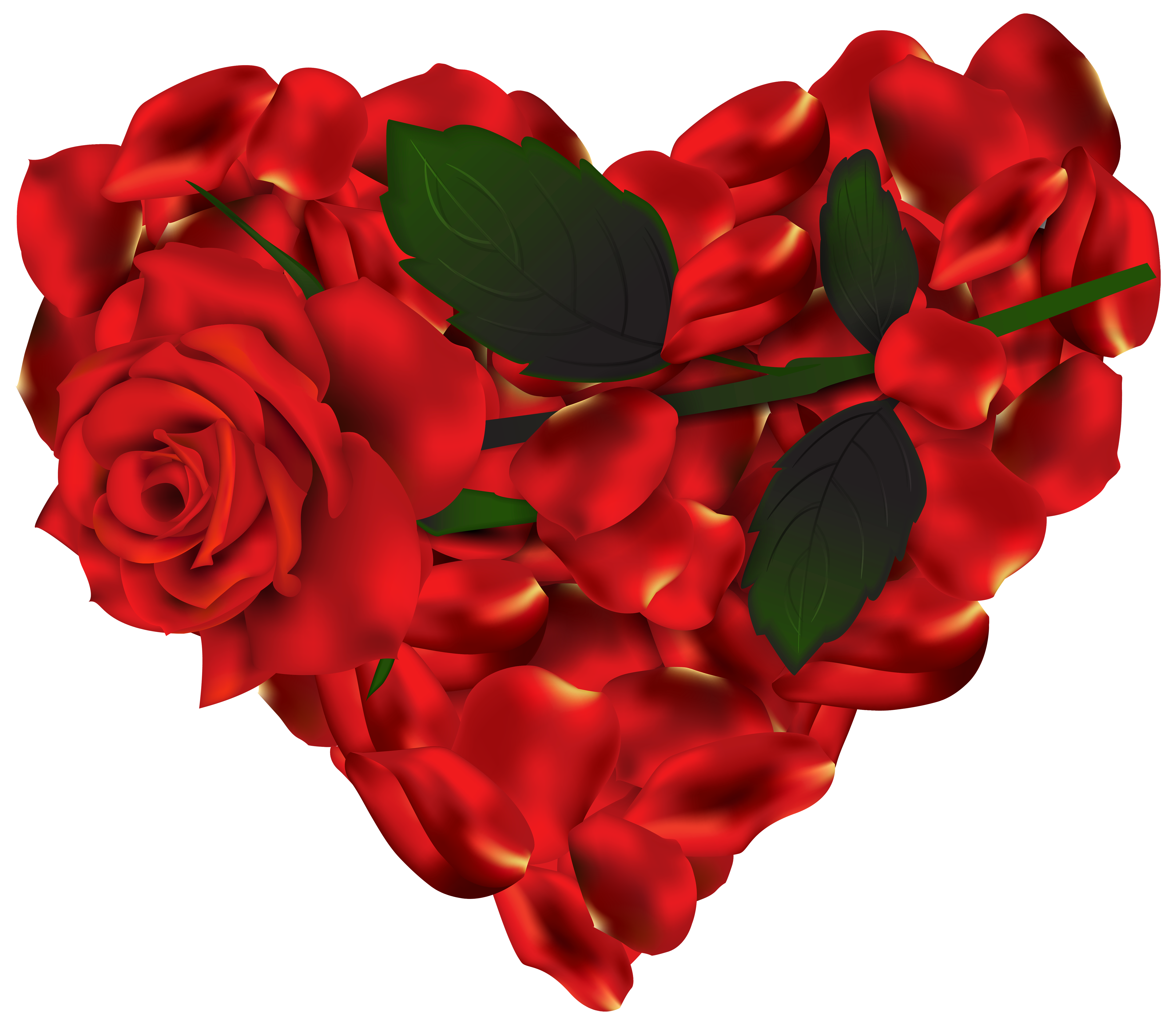 5000x4357 Heart Of Roses Png Clipart