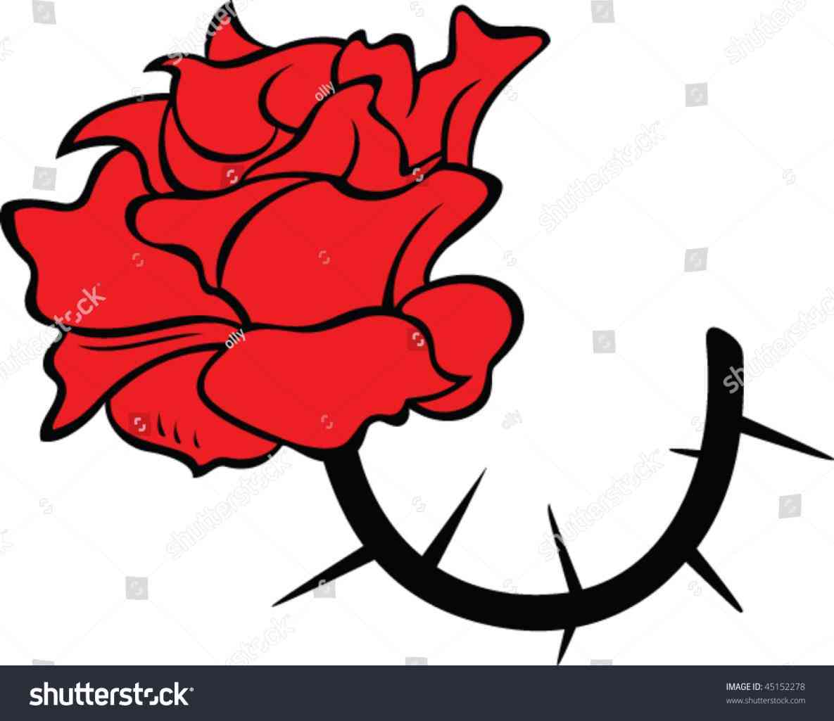 1185x1025 Logo By Clipart Best Red Rose Thorns Stock Vector Shutterstock Red