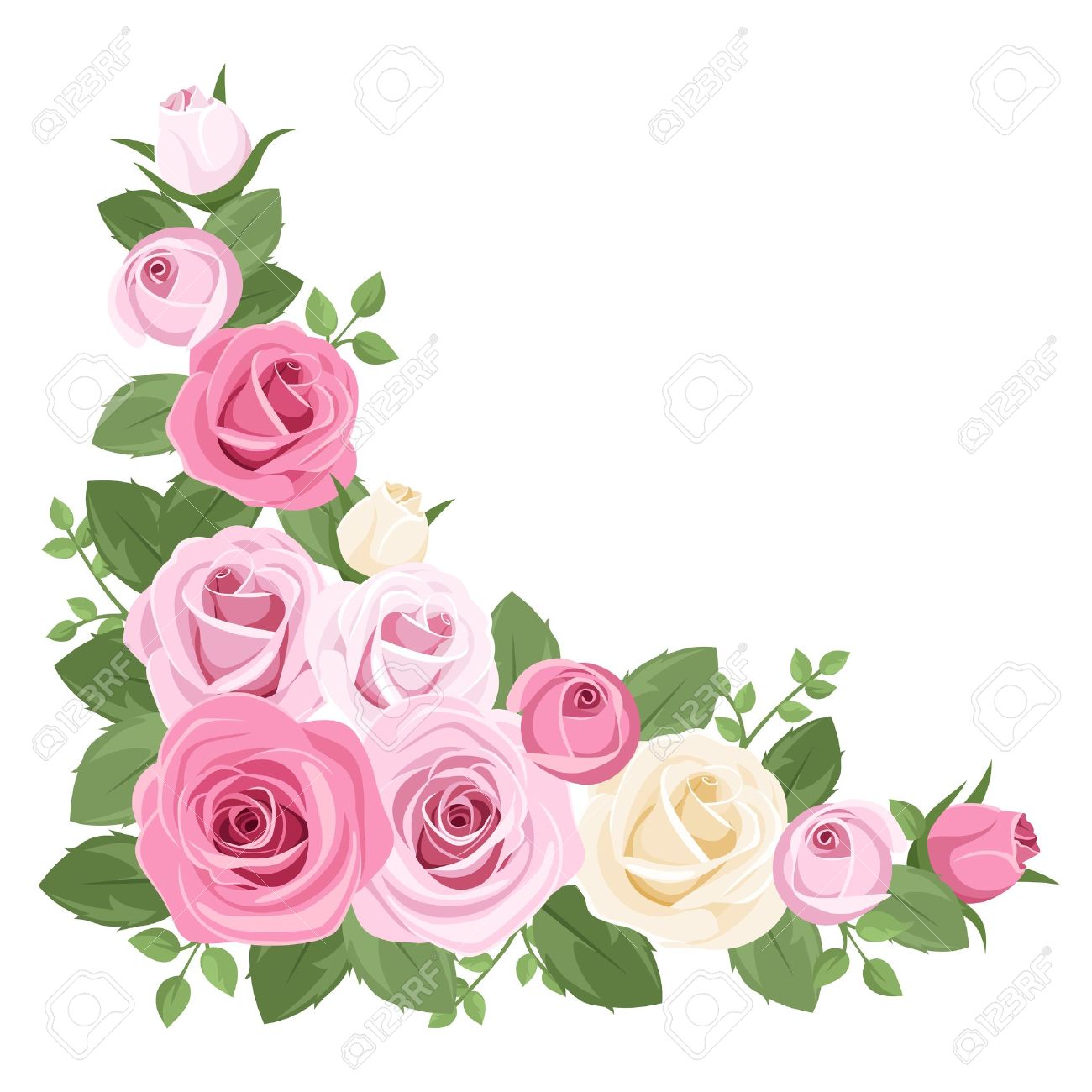 1300x1300 White Rose Clipart Pink