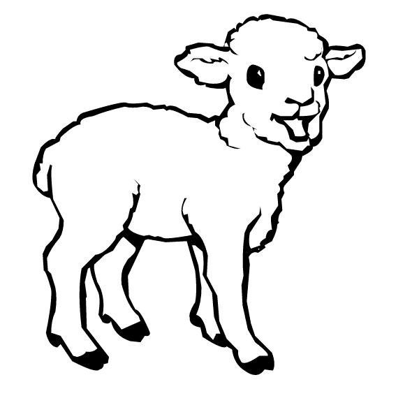 600x600 Sheep Black And White Sheep Lamb Clipart Black And White Free