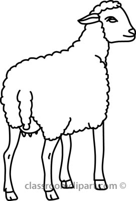 271x400 Black And White Sheep Clipart
