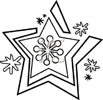 350x342 Picture Of Snowflake In Black And White In A Vector Clip Art