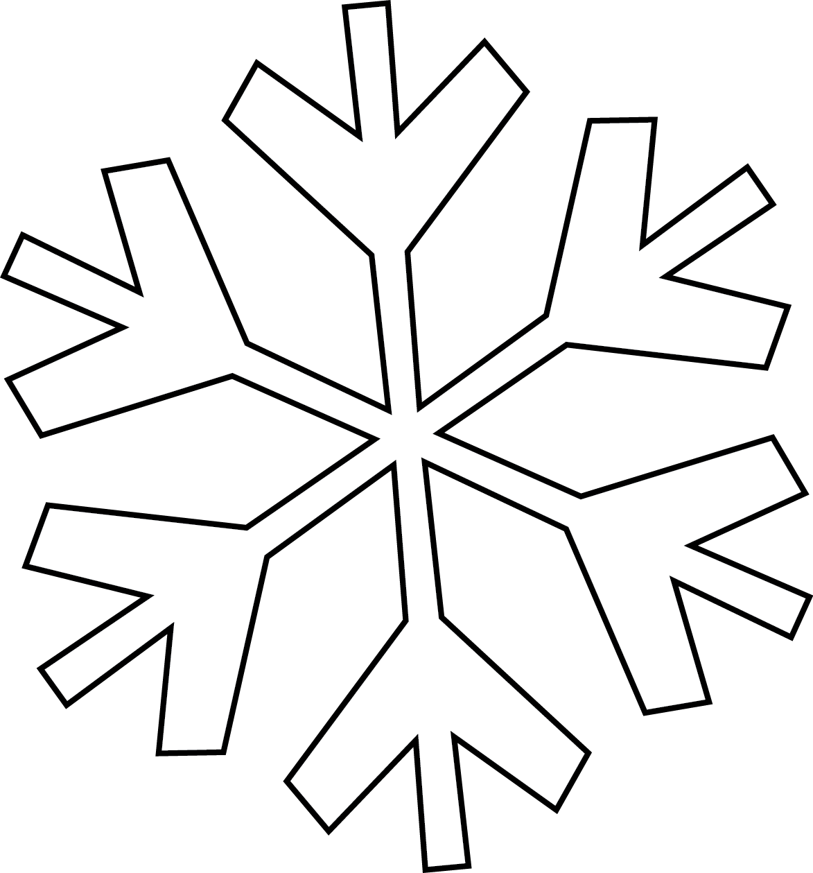 1173x1259 Snowflake Clipart Line Drawing