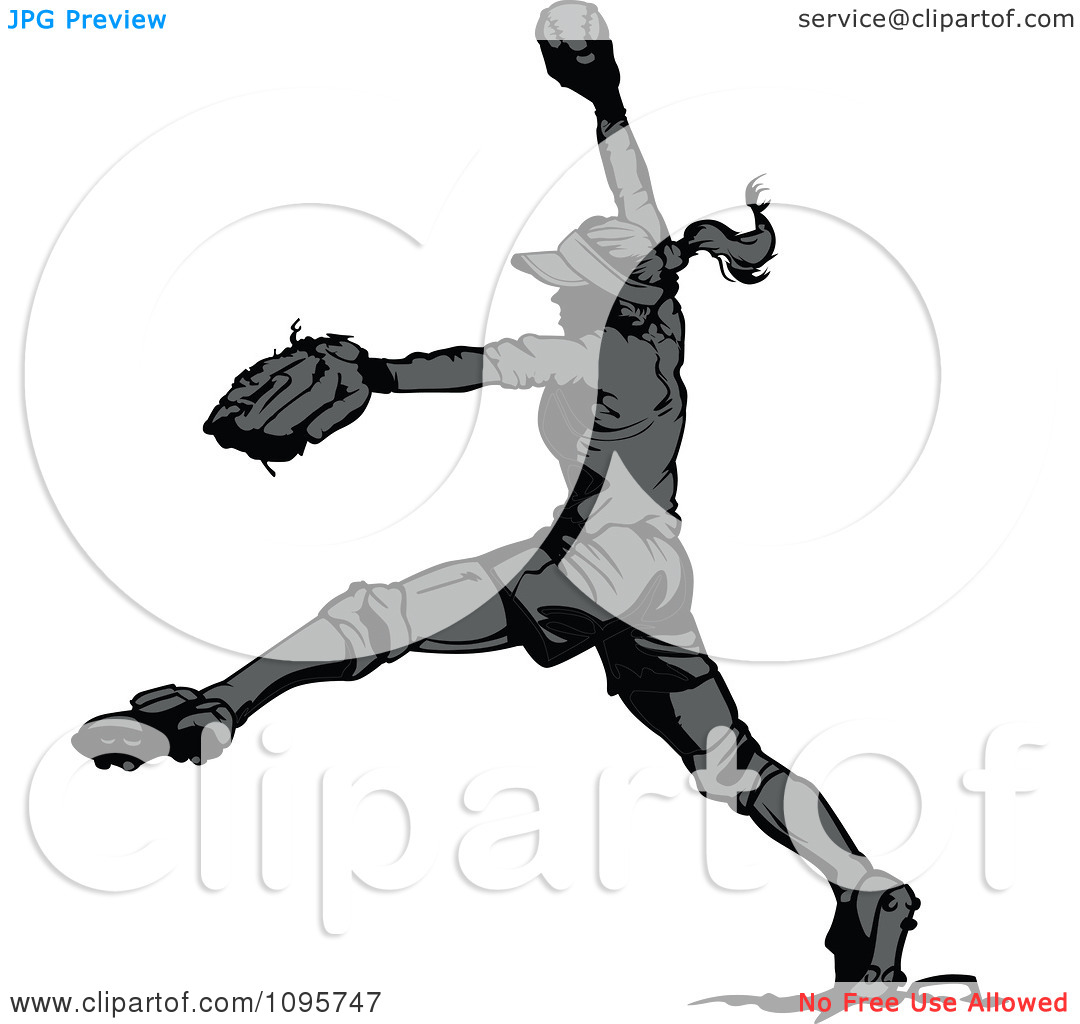 1080x1024 Softball Pitching Clipart