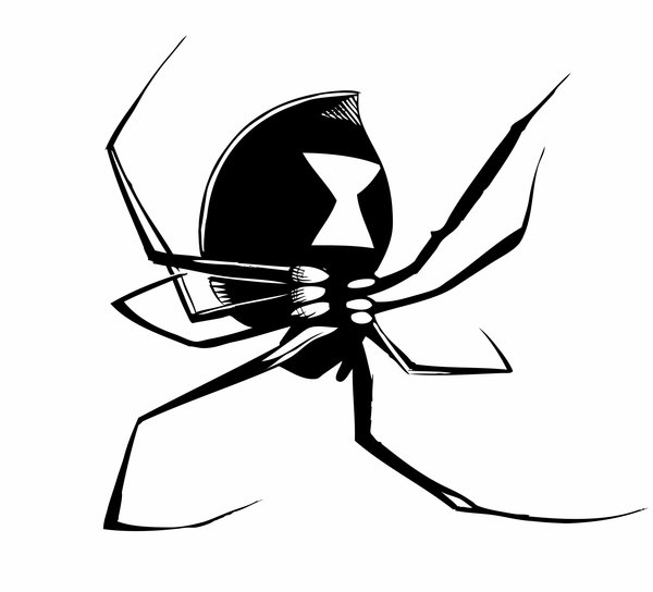 600x544 Drawn Spider Spider Black And White