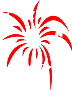 240x300 Red Fireworks With White Stars Clip Art