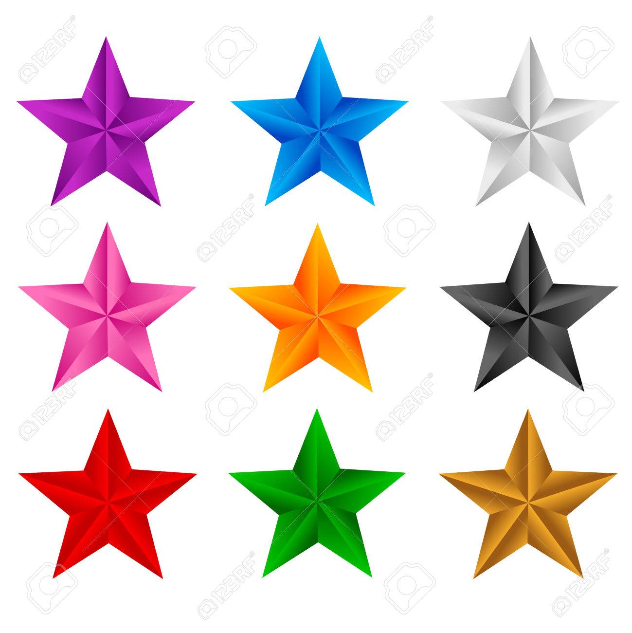 1299x1300 Colorful Stars Clip Art Isolated On White Background Royalty Free