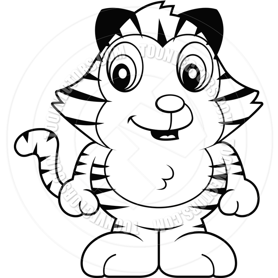 940x940 Baby Tiger (Black And White Line Art) By Cory Thoman Toon