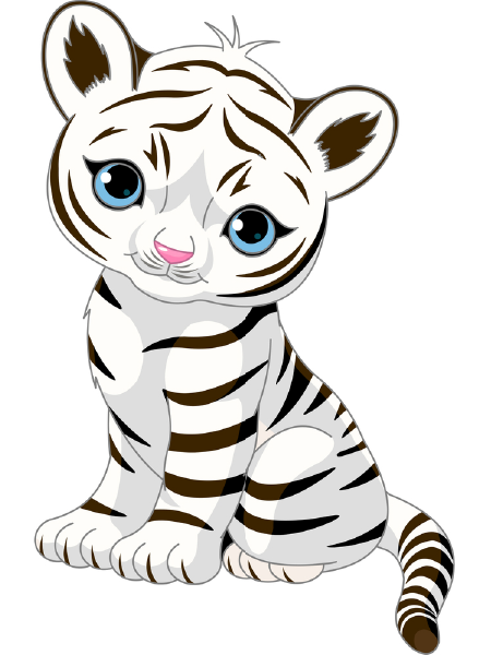 450x600 White Tiger Clipart Simple
