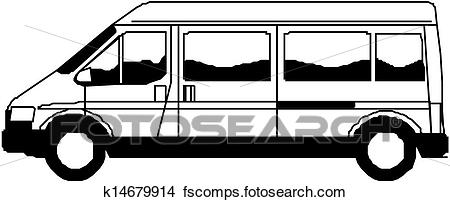 450x202 Clipart Of Delivery Van Hand Draw Illustration K14679914