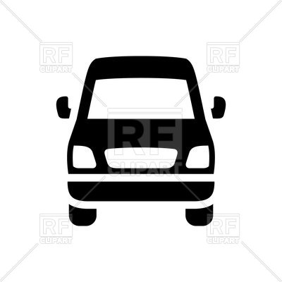 400x400 Sprinter Van Black Icon Isolated On White Background Royalty Free
